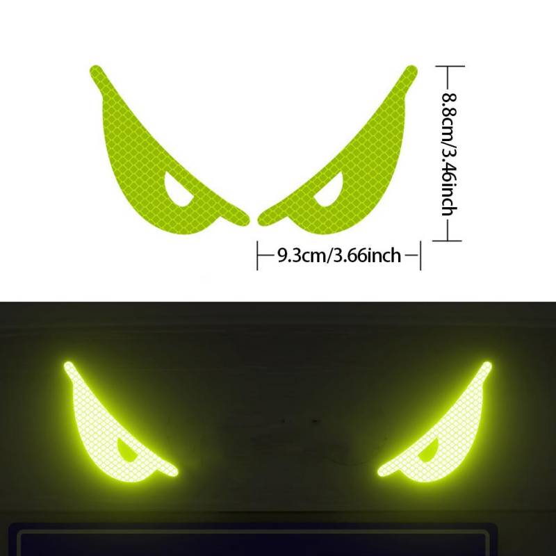 2 Stück Teufelsauge Reflektierende Motorradhelme Aufkleber Nachtlicht Dekor für KTM Honda Auto Reflektierende Aufkleber grün von Joom DACH