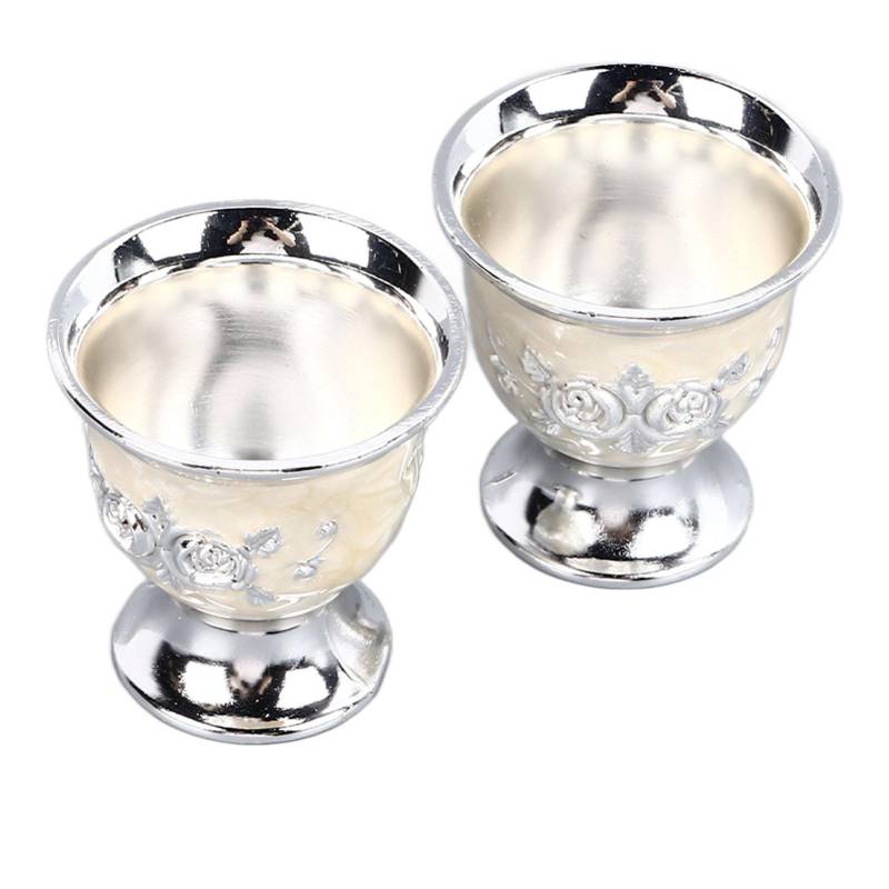 2 Stück Vintage Weinglas Silber Retro Metall Kelch Exquisite Teetasse für Zuhause Restaurant Cafés Bars von Joom DACH
