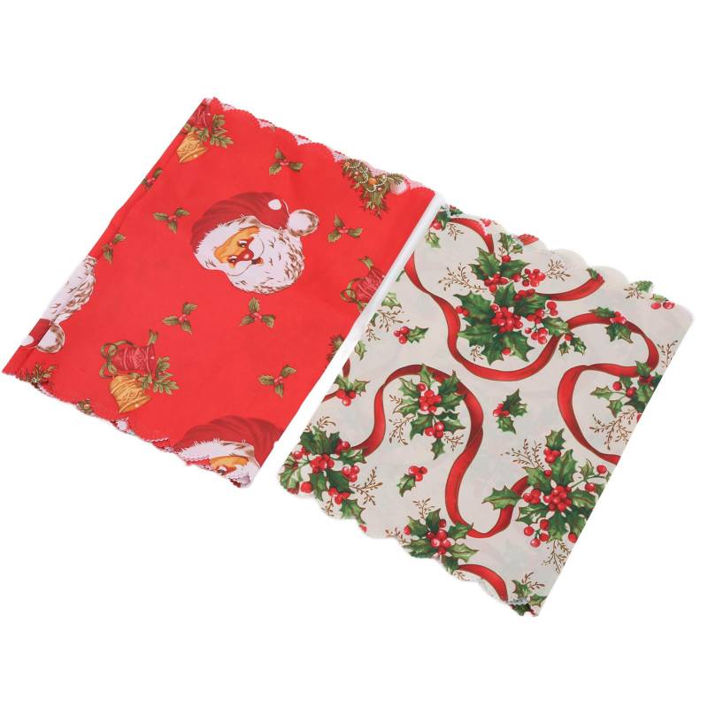2 Stück Weihnachts-Tischläufer 2 Stile Exquisite Druckmuster Abwaschbare Heimdekoration für von Joom DACH