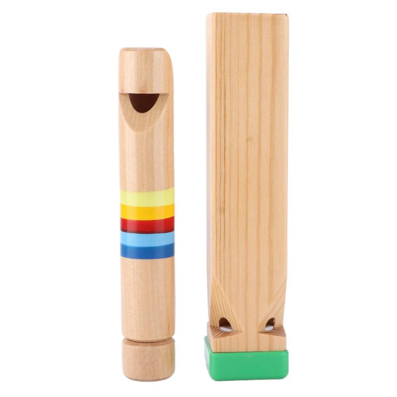 2 Stück Zugpfeife Holzschieber 4 Töne Musikspielzeug Instrument Geschenk für Kinder Kleinkinder von Joom DACH