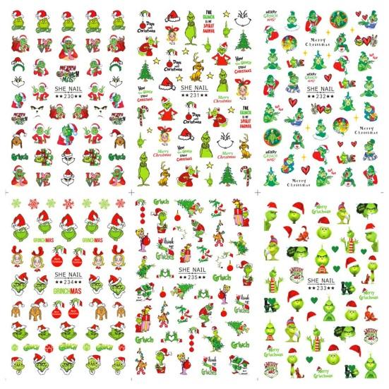 2 Stück grüne pelzige Nagelaufkleber, Weihnachten, sicher, stilvoll, Cartoon, zartes Design, Nagelkunst-Aufkleber von Joom DACH