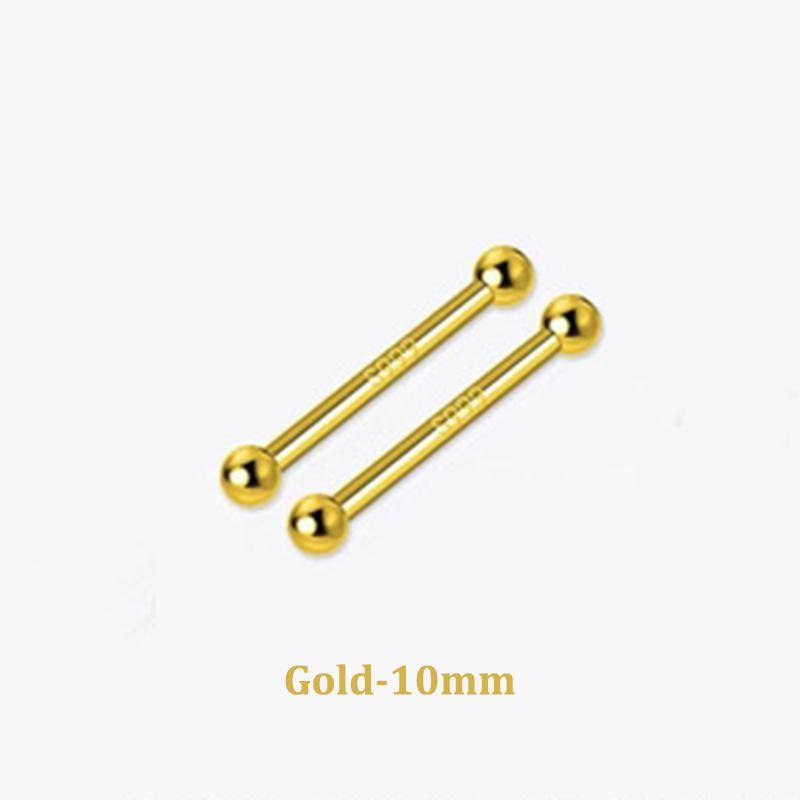 2 Stück minimalistische kleine Perlen-Ohrstecker für Frauen und Mädchen, Ohrknochen-Schraubohrringe, hypoallergener Schmuck 10mm gold von Joom DACH