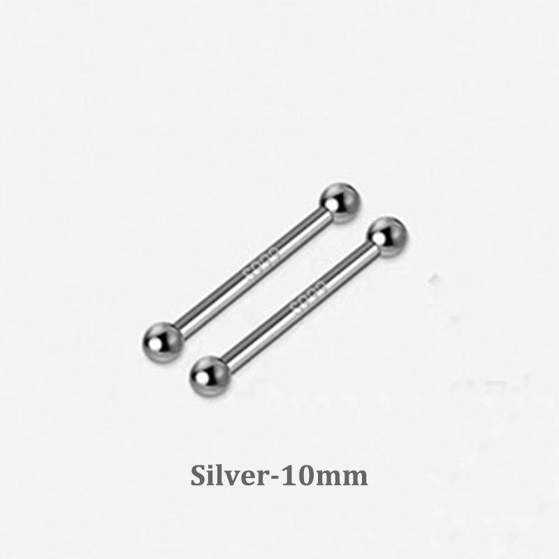 2 Stück minimalistische kleine Perlen-Ohrstecker für Frauen und Mädchen, Ohrknochen-Schraubohrringe, hypoallergener Schmuck 10mm silber von Joom DACH