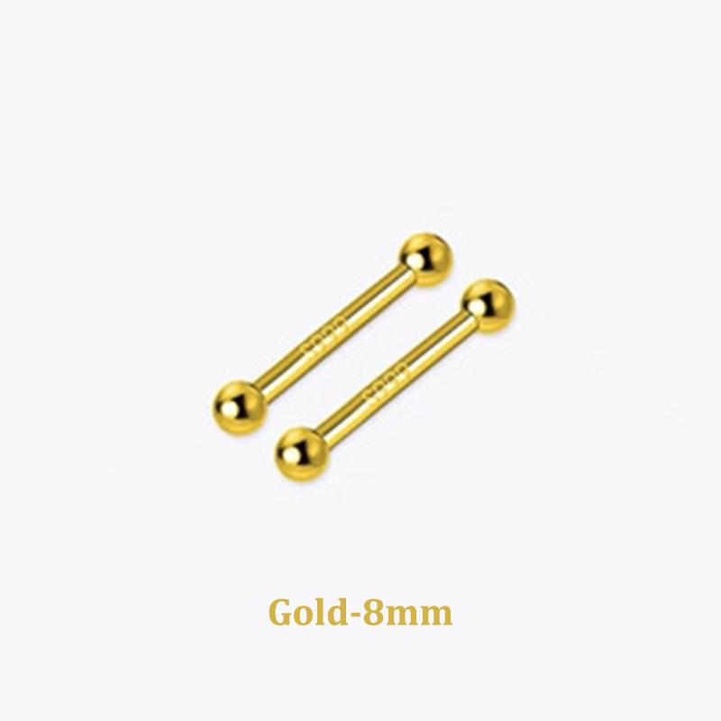 2 Stück minimalistische kleine Perlen-Ohrstecker für Frauen und Mädchen, Ohrknochen-Schraubohrringe, hypoallergener Schmuck 8mm gold von Joom DACH