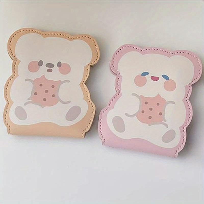 2 Stück niedlicher Bären-Führerschein, Führerschein, Lederetui, Zwei-in-Eins-Nischen-Führerscheinschutz-Kartenetui, tragbares Kartenetui B von Joom DACH