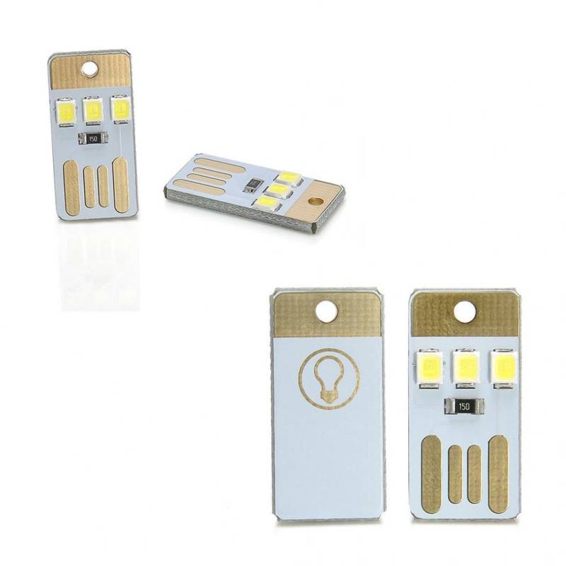 2 Stück tragbare Mini-helle weiße LED-Nachtlicht-USB-Lampe für PC-Laptop-Lesung one size von Joom DACH