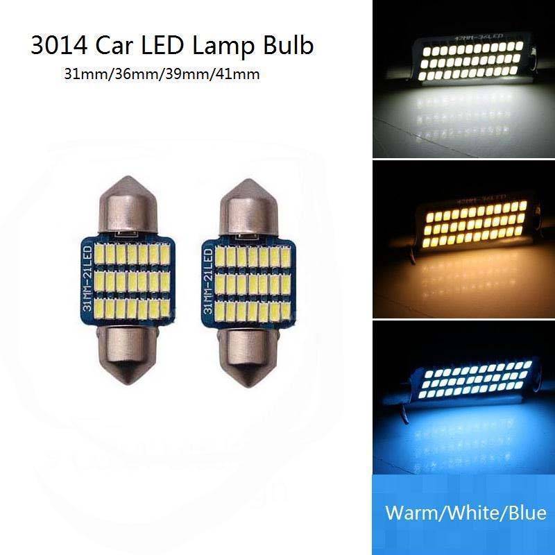 2 Stücke/1 Stücke 36smd Auto LED Glühbirne 31/36/39/41mm Canbus Obvious Indoor ball Leselampe 3014 Patch 41mm-2Pcs weiß von Joom DACH