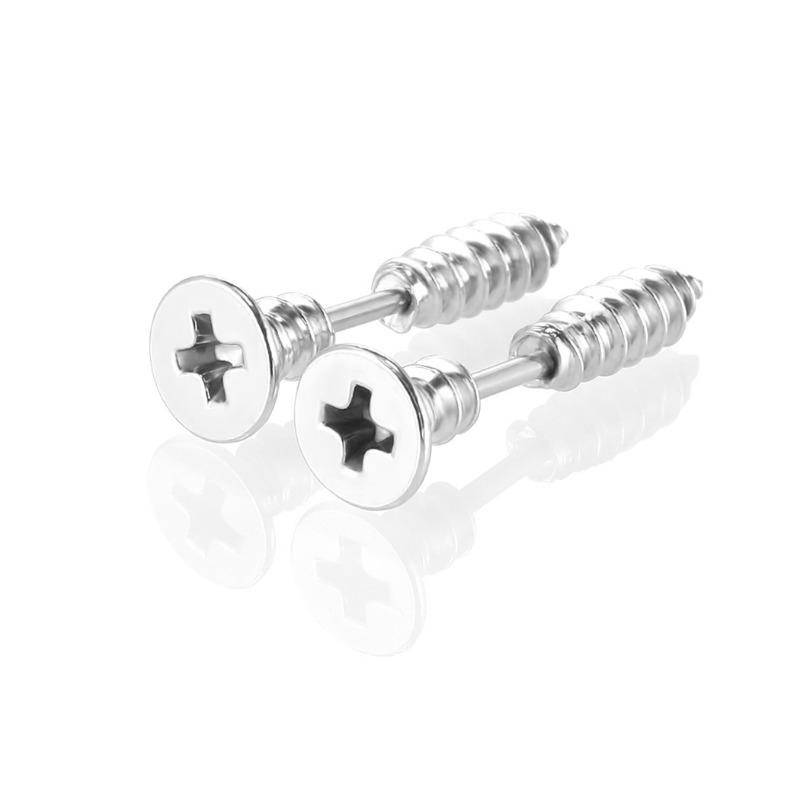 2 Stücke 316L Edelstahl Nagel Schraube Ohrstecker für Frauen & Männer Mode Punk Knorpel Ohr Piercings Schmuck von Joom DACH