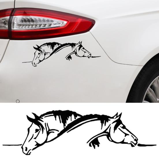 2 Stücke Doppel Pferd Auto-Styling Fahrzeug Körper Reflektierende Aufkleber Aufkleber Dekoration schwarz von Joom DACH