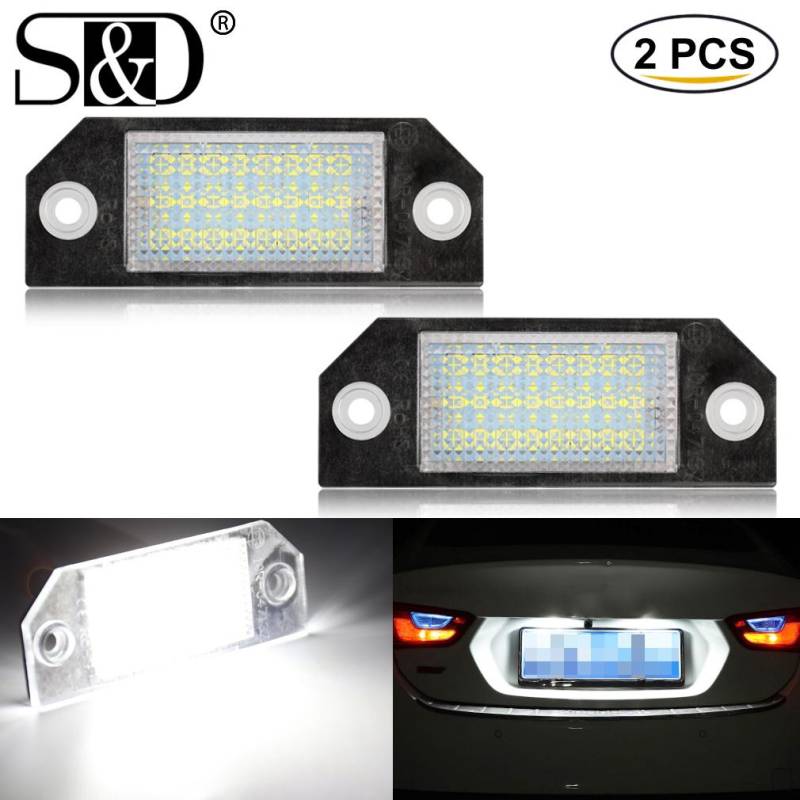 2 Stücke High Power Xenon Weiße LED Auto Anzahl Kennzeichenbeleuchtung Zubehör Lampen Canbus 12 V Für Ford Focus C-MAX Focus MK2 von Joom DACH