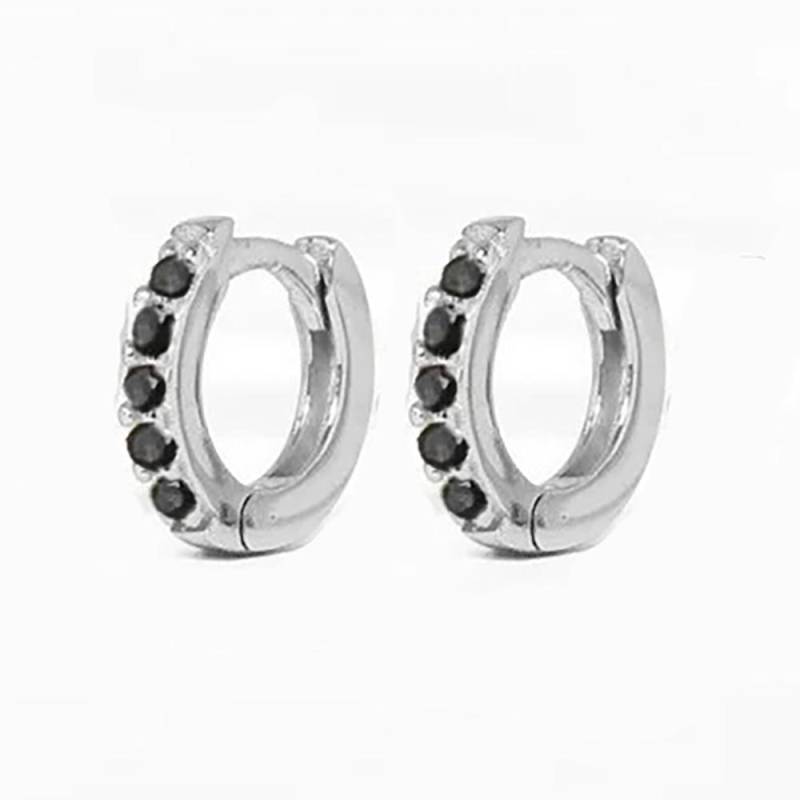 2 Stücke Regenbogen Kleine Huggies Creolen Mädchen Winzige Ringe Knorpel Kleine Helix Piercing Conch Ohrläppchen Tragus Kreis Männer Creolen 6mm schwarz/silber von Joom DACH