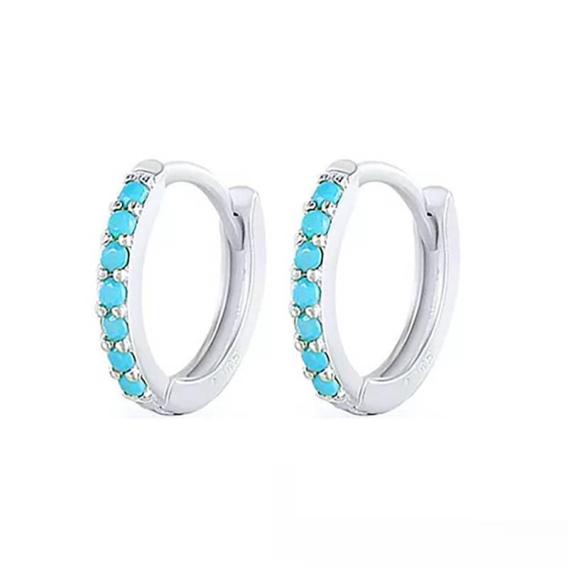 2 Stücke Regenbogen Kleine Huggies Creolen Mädchen Winzige Ringe Knorpel Kleine Helix Piercing Conch Ohrläppchen Tragus Kreis Männer Creolen 8mm blau/silber von Joom DACH
