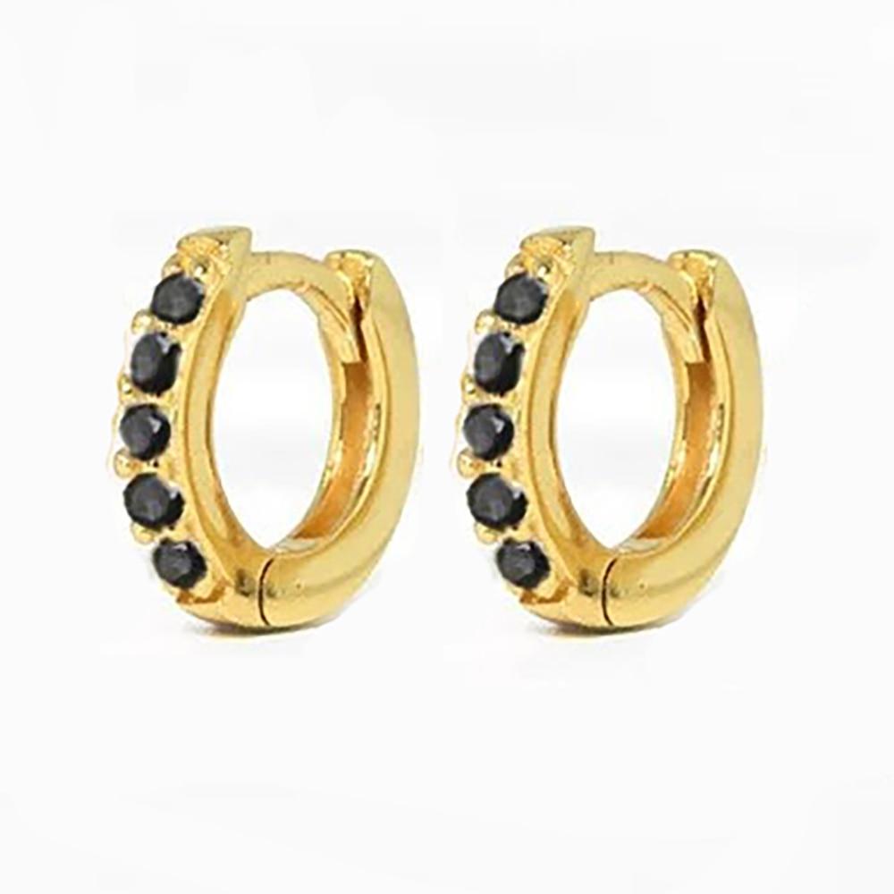 2 Stücke Regenbogen Kleine Huggies Creolen Mädchen Winzige Ringe Knorpel Kleine Helix Piercing Conch Ohrläppchen Tragus Kreis Männer Creolen 8mm gold/schwarz von Joom DACH