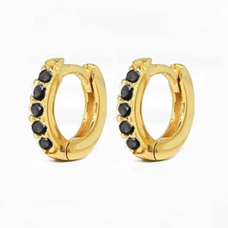 2 Stücke Regenbogen Kleine Huggies Creolen Mädchen Winzige Ringe Knorpel Kleine Helix Piercing Conch Ohrläppchen Tragus Kreis Männer Creolen 8mm gold/schwarz von Joom DACH