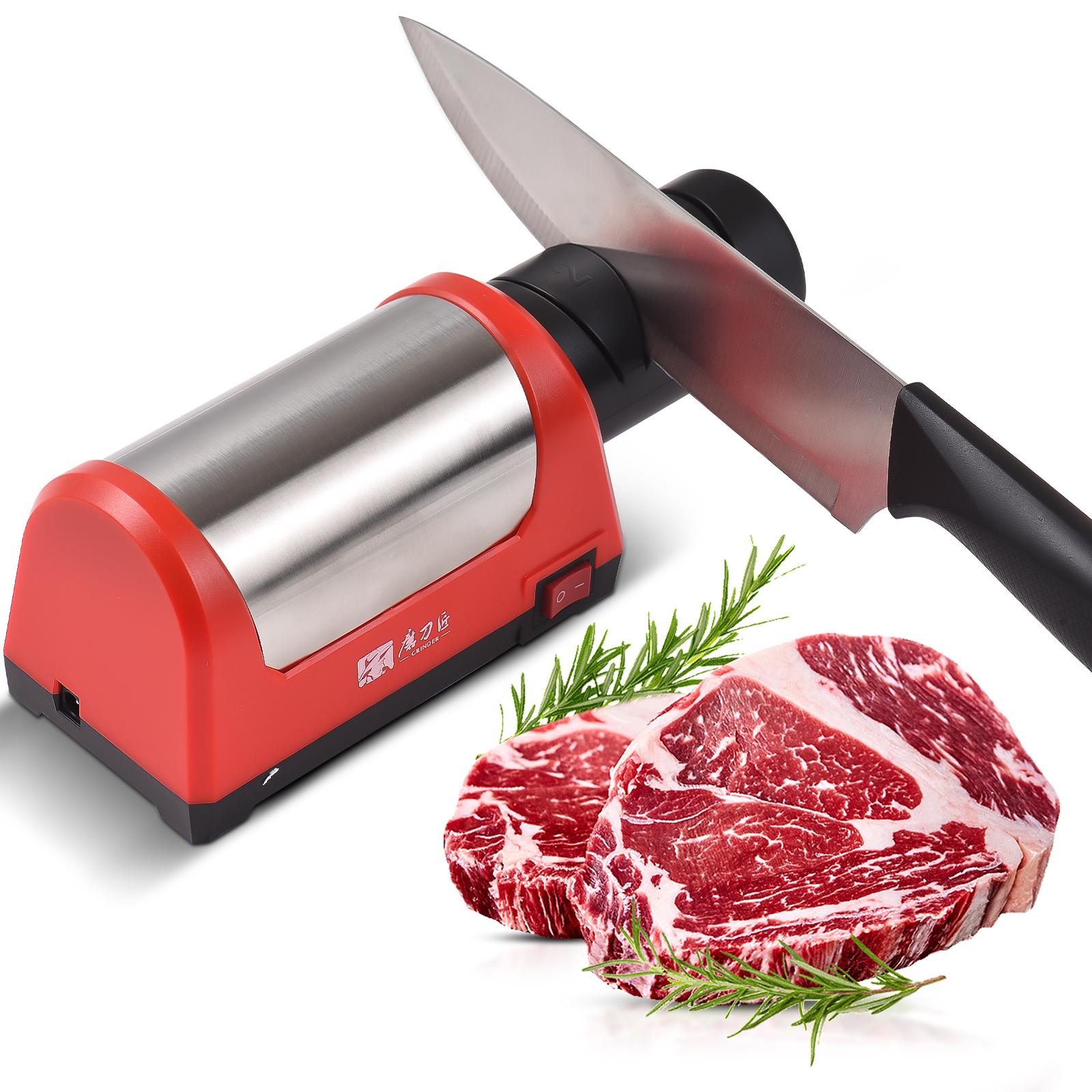 2-Stufen Elektrischer Messerschärfer für Küchenmesser Keramikmesser mit 600/1000 Körnung Schärfen EU plug schwarz/rot von Joom DACH