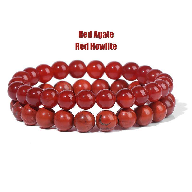 2 Teile/satz Armbänder Für Frauen Naturstein Armband Set Achate 8mm Perlen Armreif Türkis Kristall Armband Männer Schmuck Healing von Joom DACH