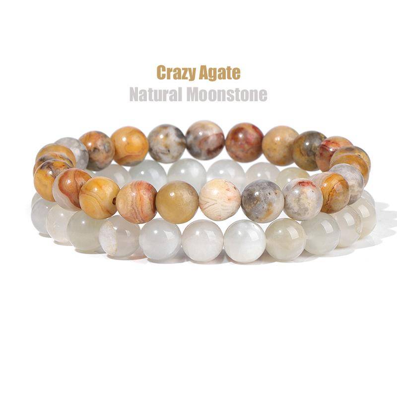 2 Teile/satz Armbänder Für Frauen Naturstein Armband Set Achate 8mm Perlen Armreif Türkis Kristall Armband Männer Schmuck Healing von Joom DACH