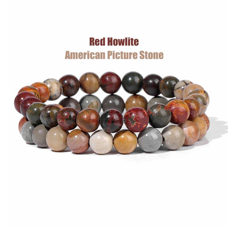 2 Teile/satz Armbänder Für Frauen Naturstein Armband Set Achate 8mm Perlen Armreif Türkis Kristall Armband Männer Schmuck Healing von Joom DACH