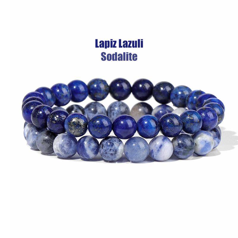 2 Teile/satz Armbänder Für Frauen Naturstein Armband Set Achate 8mm Perlen Armreif Türkis Kristall Armband Männer Schmuck Healing von Joom DACH