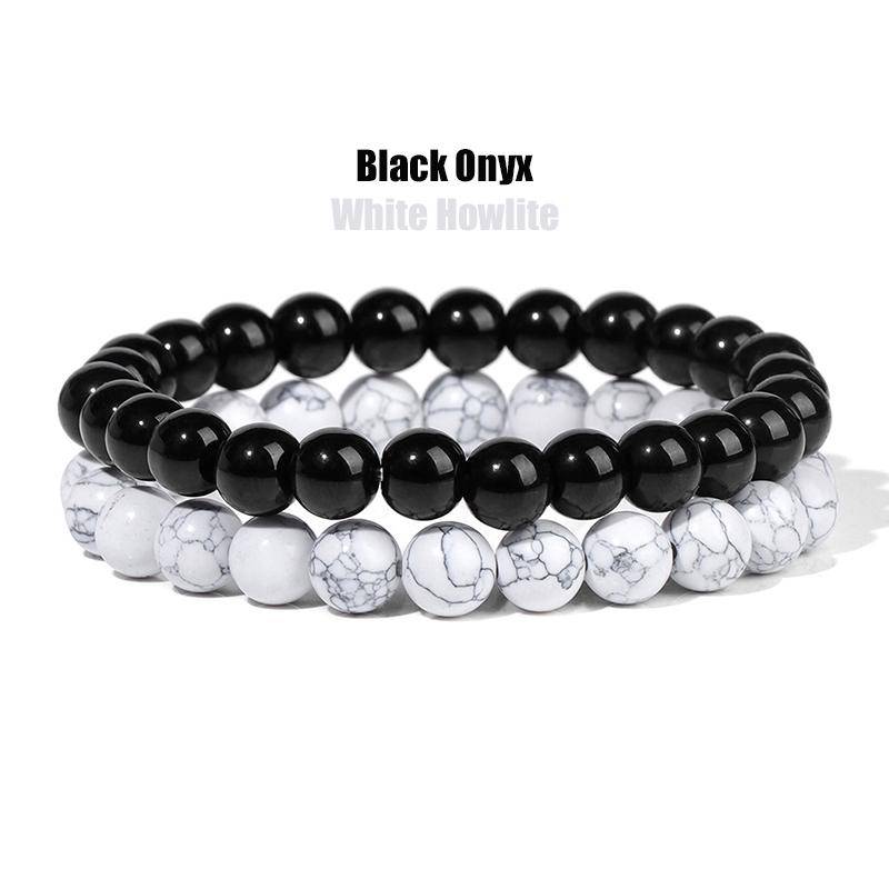 2 Teile/satz Armbänder Für Frauen Naturstein Armband Set Achate 8mm Perlen Armreif Türkis Kristall Armband Männer Schmuck Healing von Joom DACH