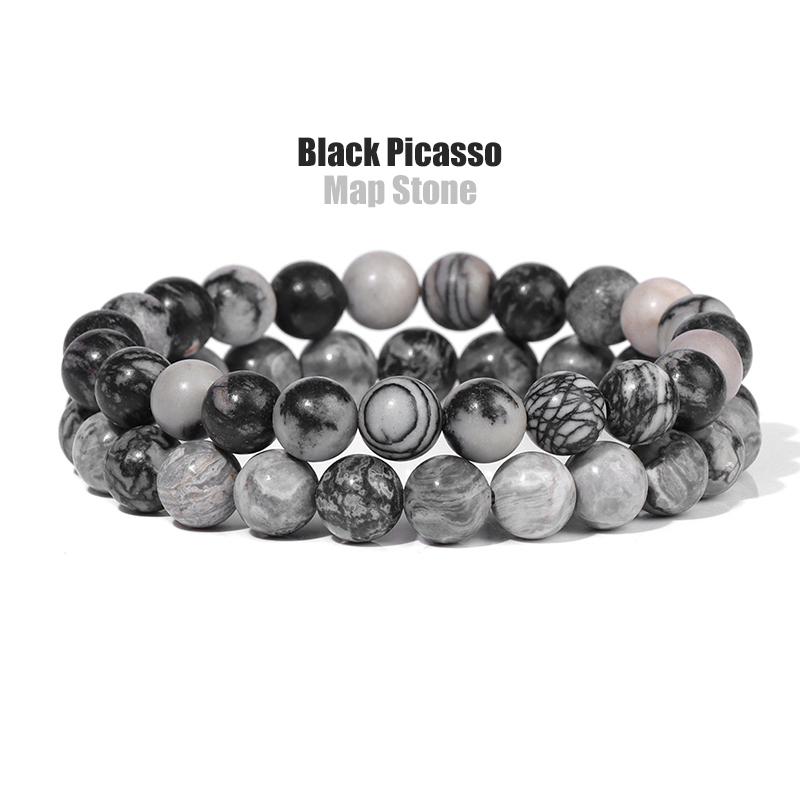 2 Teile/satz Armbänder Für Frauen Naturstein Armband Set Achate 8mm Perlen Armreif Türkis Kristall Armband Männer Schmuck Healing von Joom DACH