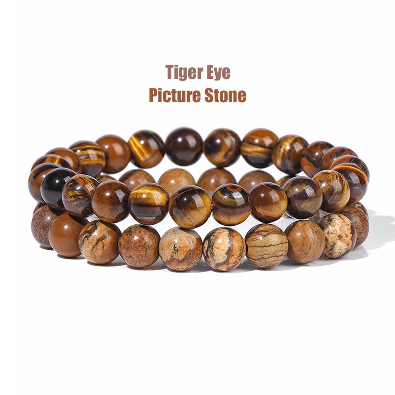 2 Teile/satz Armbänder Für Frauen Naturstein Armband Set Achate 8mm Perlen Armreif Türkis Kristall Armband Männer Schmuck Healing von Joom DACH