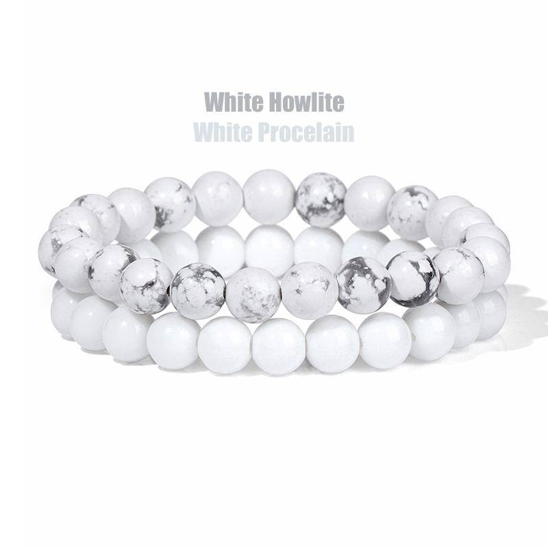 2 Teile/satz Armbänder Für Frauen Naturstein Armband Set Achate 8mm Perlen Armreif Türkis Kristall Armband Männer Schmuck Healing von Joom DACH