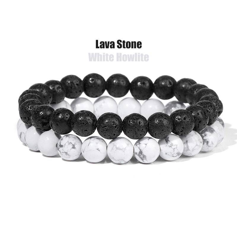 2 Teile/satz Armbänder Für Frauen Naturstein Armband Set Achate 8mm Perlen Armreif Türkis Kristall Armband Männer Schmuck Healing von Joom DACH