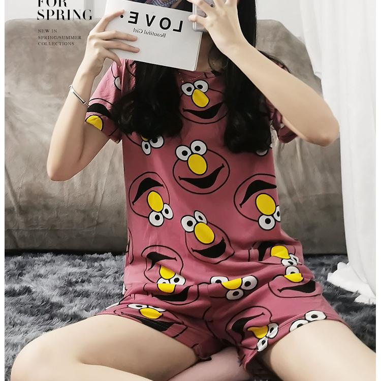 2 Teile/satz Cartoon Tier Frauen Nachtwäsche Kurzarm Top Shorts Pyjamas Set XXL von Joom DACH