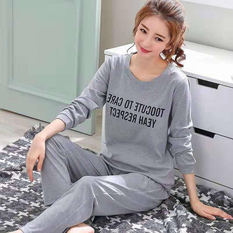 2 Teile/satz Frauen Druck Nachthemden Pyjamas Set Mode Frühjahr Herbst Rundhals Langarm Cartoons S von Joom DACH