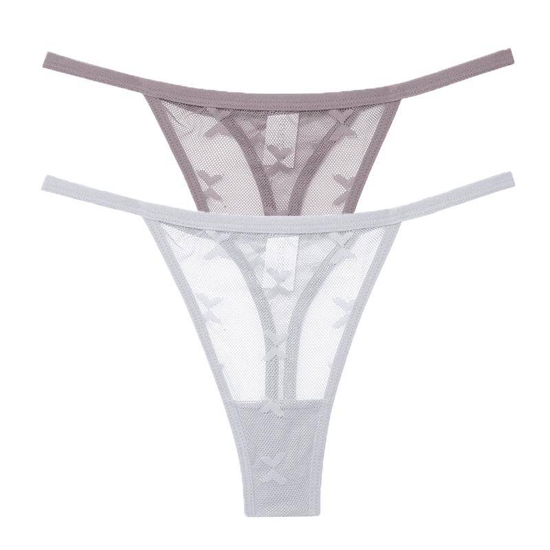2 Teile/satz Mesh Transparent Tanga Frauen Höschen Unterwäsche Frauen Nahtlose G-String Weibliche Unterhose Dessous Dessous S-XL L von Joom DACH