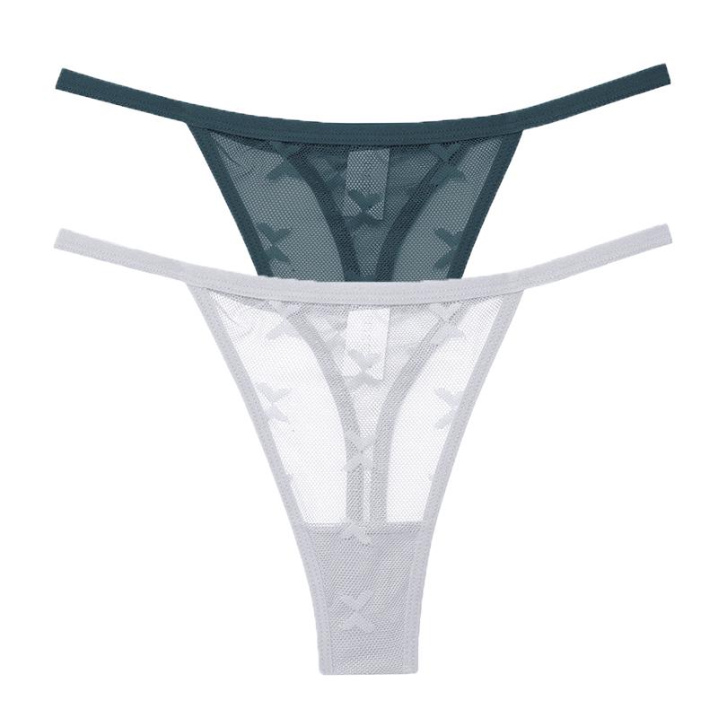 2 Teile/satz Mesh Transparent Tanga Frauen Höschen Unterwäsche Frauen Nahtlose G-String Weibliche Unterhose Dessous Dessous S-XL L von Joom DACH