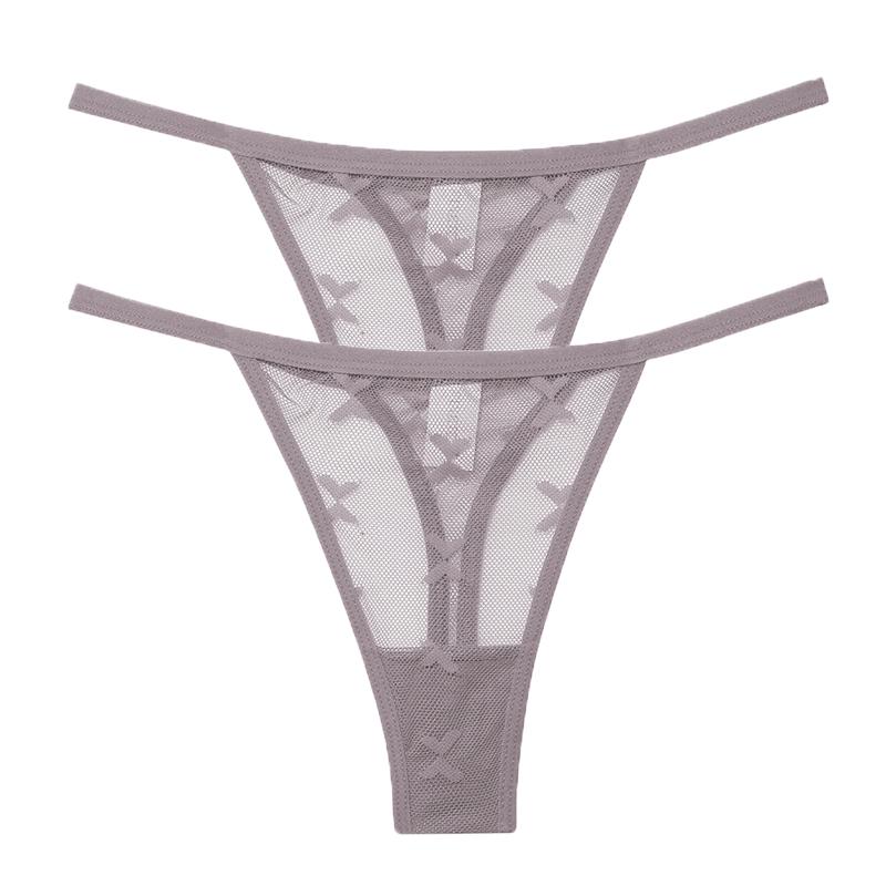 2 Teile/satz Mesh Transparent Tanga Frauen Höschen Unterwäsche Frauen Nahtlose G-String Weibliche Unterhose Dessous Dessous S-XL XL von Joom DACH