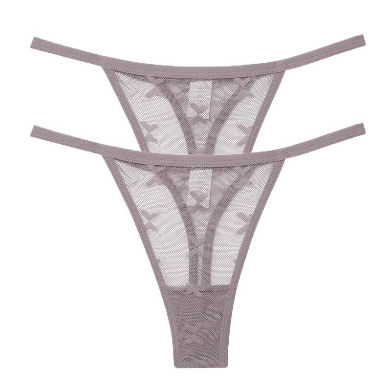 2 Teile/satz Mesh Transparent Tanga Frauen Höschen Unterwäsche Frauen Nahtlose G-String Weibliche Unterhose Dessous Dessous S-XL XL von Joom DACH