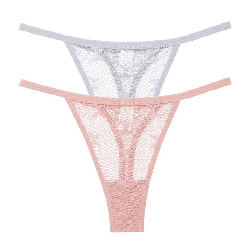 2 Teile/satz Mesh Transparent Tanga Frauen Höschen Unterwäsche Frauen Nahtlose G-String Weibliche Unterhose Dessous Dessous S-XL XL von Joom DACH