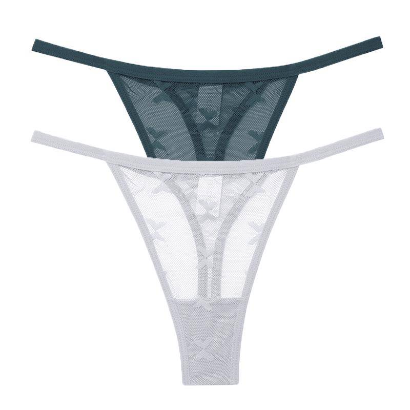 2 Teile/satz Mesh Transparent Tanga Frauen Höschen Unterwäsche Frauen Nahtlose G-String Weibliche Unterhose Dessous Dessous S-XL XL von Joom DACH