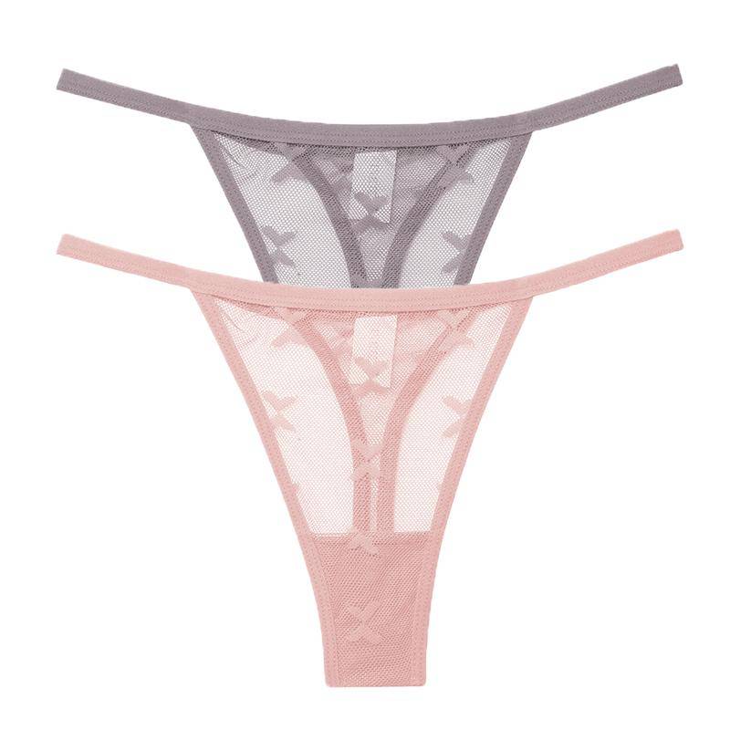2 Teile/satz Mesh Transparent Tanga Frauen Höschen Unterwäsche Frauen Nahtlose G-String Weibliche Unterhose Dessous Dessous S-XL XL von Joom DACH