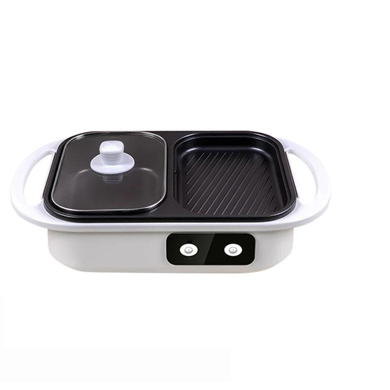 2-in-1-Antihaft-Shabu-Topf und Grillplatte, Multi-Kocher, BBQ, Shabu-Shabu-Topf mit Grill, Steaks, Ramen und Nudeln, elektrischer Kochtopf EU weiß von Joom DACH