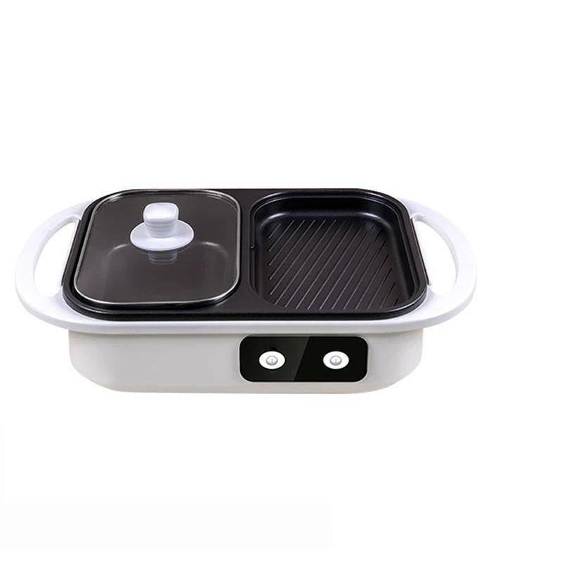 2-in-1-Antihaft-Shabu-Topf und Grillplatte, Multi-Kocher, BBQ, Shabu-Shabu-Topf mit Grill, Steaks, Ramen und Nudeln, elektrischer Kochtopf EU weiß von Joom DACH