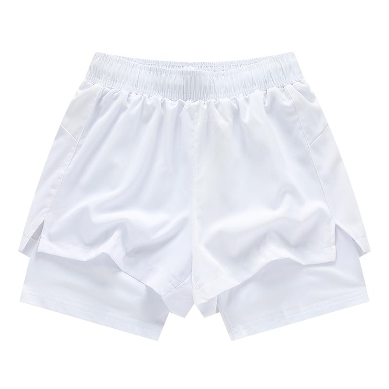 2 in 1 Herren-Laufshorts für draußen, schnelltrocknend, Fitnesstraining, doppellagige Jogginghose, neue Sporthose, Bodybuilding-Hose XL weiß von Joom DACH