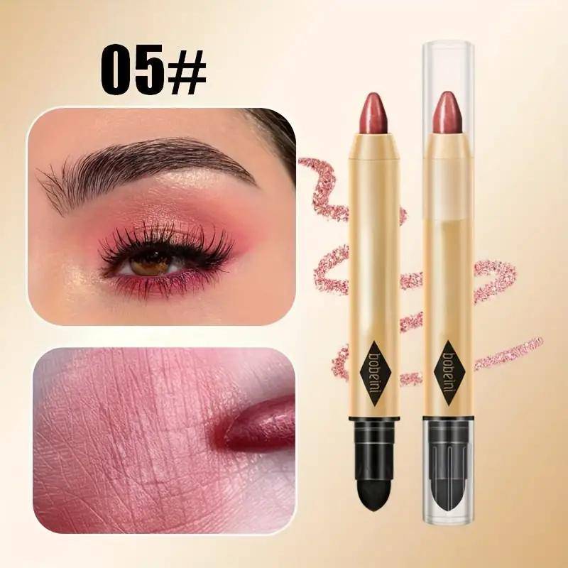 2 in 1 Perlglanz-Lidschatten-Lippenstift, wasserdichter, glitzernder, matter Lidschatten, Make-up, hochpigmentierter Lidschattenstift für unter der Lidfalte 05 von Joom DACH