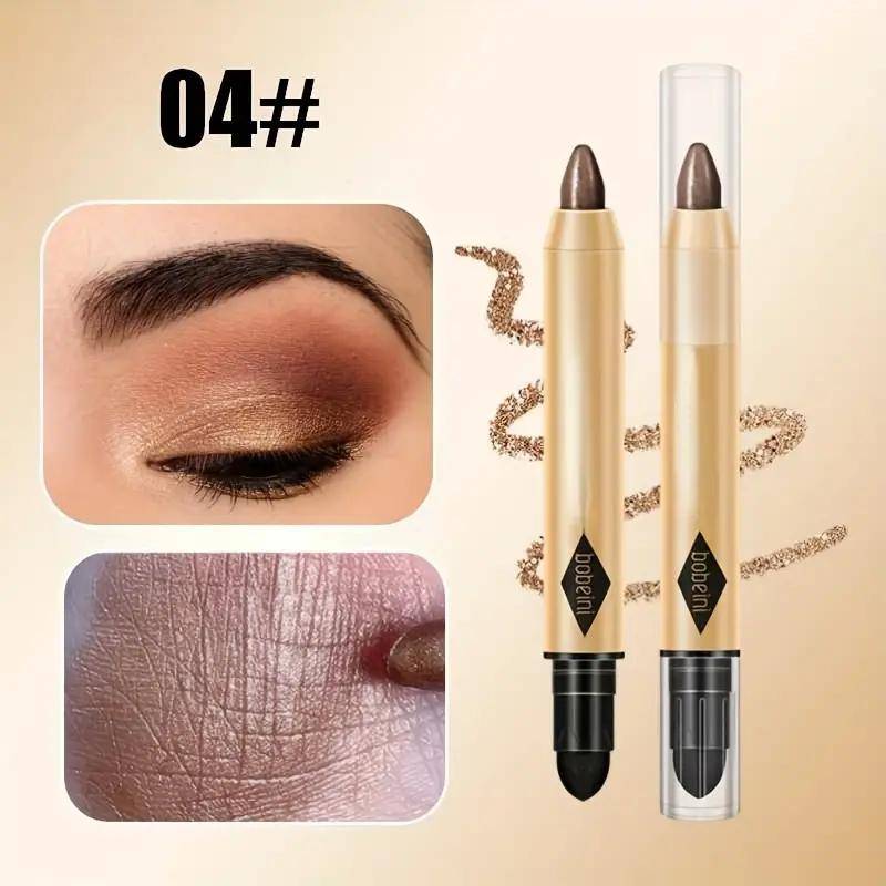 2 in 1 Perlglanz-Lidschattenstift, Lidschattenstift, wasserfest, glitzernd, matt, Lidschatten-Make-up, hochpigmentierter Lidschattenstift für unter der Lidfalte 04 von Joom DACH