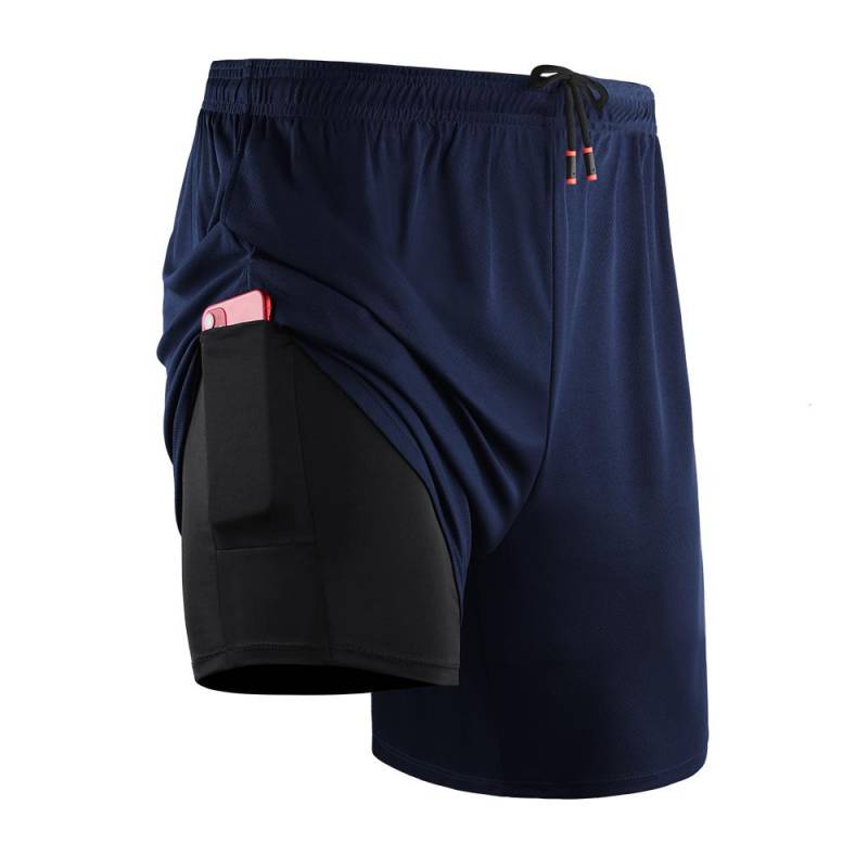 2-in-1-Trainingsshorts für Herren, schnell trocknende Taschen, Basketball-Laufshorts, Fitnessstudio, Fitnesshose X-Large dunkelblaue von Joom DACH