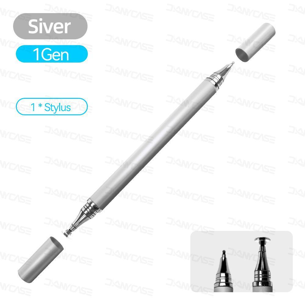 2 in 1 Universal Stylus Stift Für Tablet Mobile Android ios Telefon iPad Zubehör Zeichnung Tablet Kapazitiven Bildschirm Touch Stift silber von Joom DACH