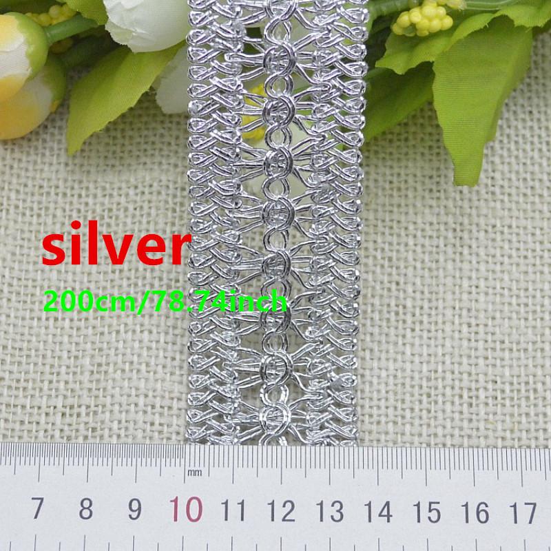 2 m/6,56 ft pro Beutel, superbreite Gold-Silber-Spitze, Seidenbesatz, Gurtband, Vorhang, Stoff, Nähzubehör, perfekt für Heimwerker, Hochzeiten, Heimdekoration!ation von Joom DACH