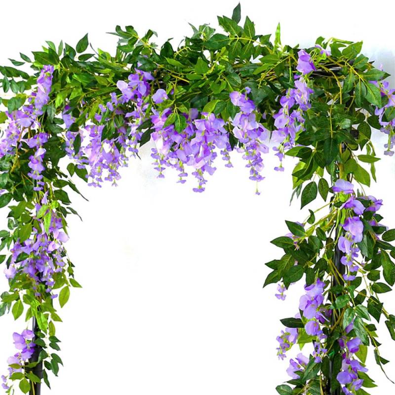 2 stücke 1,8 m Glyzinien Künstliche Blume Reben Ivy Leaf Garland Rattan String Blumen Gefälschte Pflanze Blatt Rattan Trailing Gefälschte Blume 2pcs von Joom DACH