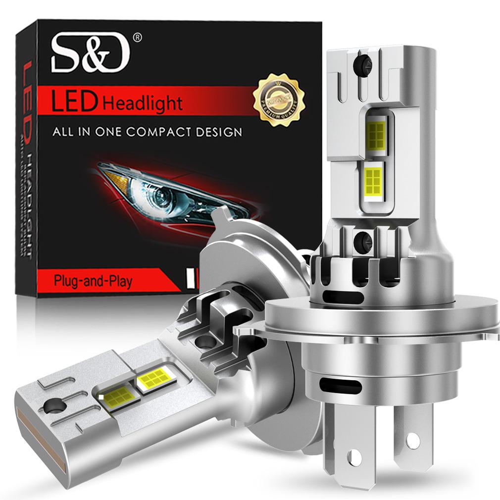 2 stücke Canbus H4 LED Scheinwerferlampen Fernlicht Abblendlicht 30000LM Auto Motorrad Lichter 24 stücke 3570 CSP Turbo Led diode Lampen Auto Moto Scheinwerfer 12V 6500K H4/9003/HB2 Hi/Lo von Joom DACH