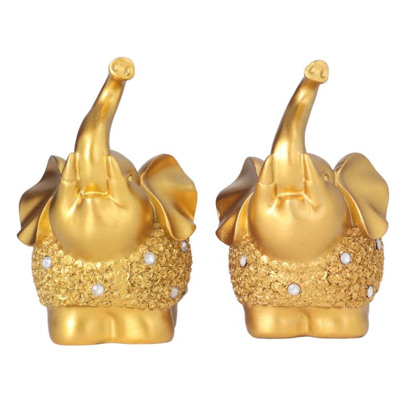 2 stücke Elefanten Statue Goldene Dekorative Praktische Harz Material Kleine Kompakte Elefanten Handwerk für von Joom DACH