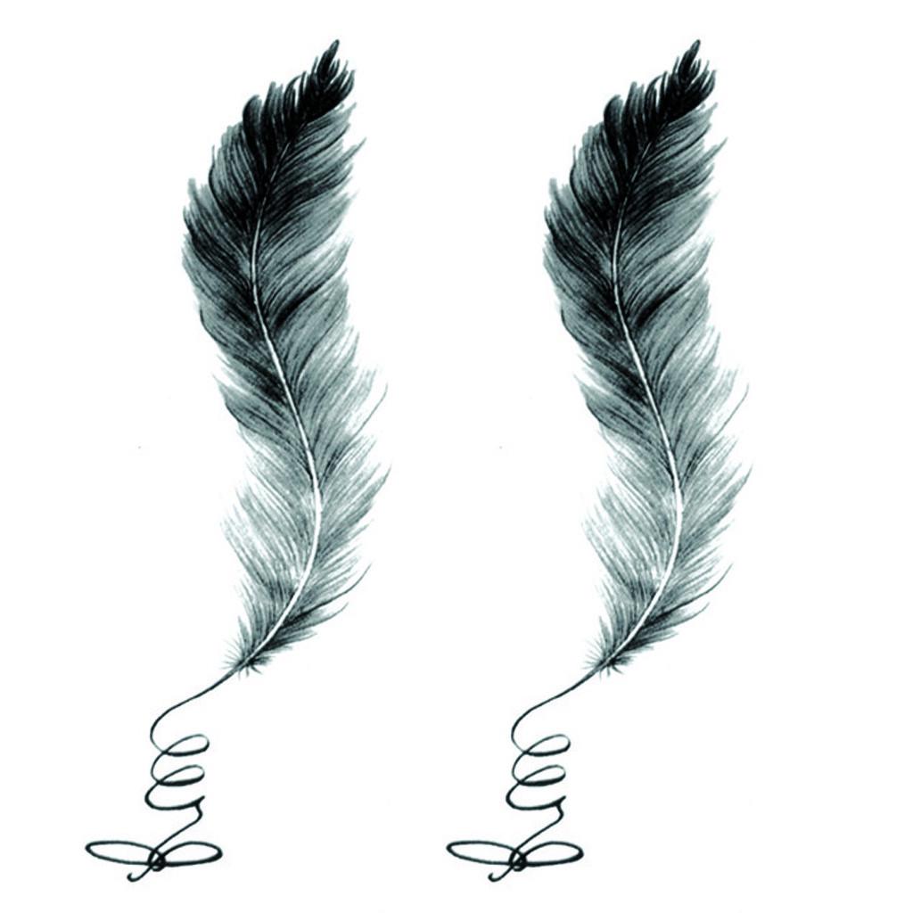 2 stücke Federn Temporäre Aufkleber Gefälschte Kinder Aufkleber schwarz von Joom DACH