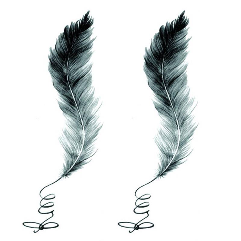 2 stücke Federn Temporäre Aufkleber Gefälschte Kinder Aufkleber schwarz von Joom DACH